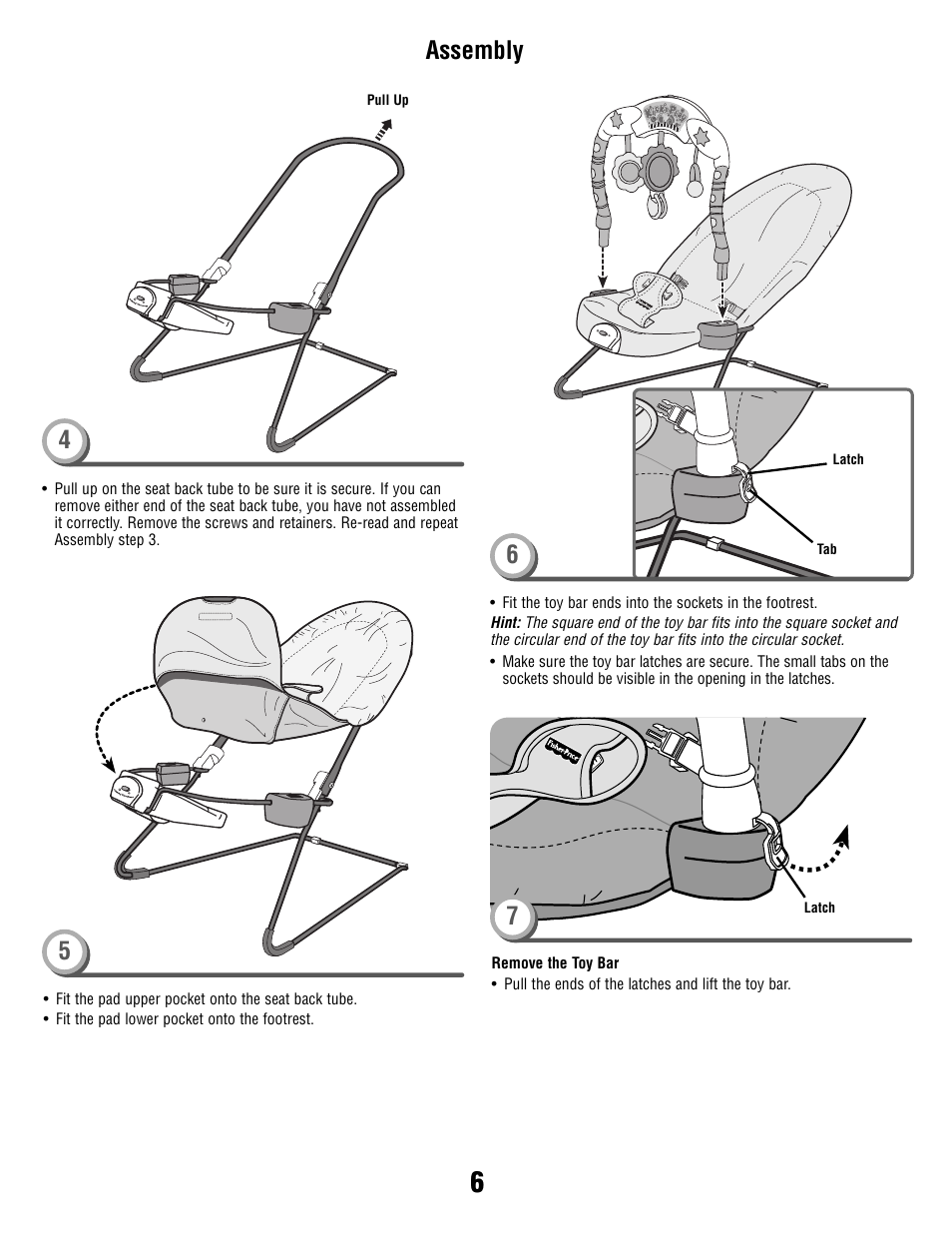 Assembly | Fisher-Price B8865 User Manual | Page 6 / 8