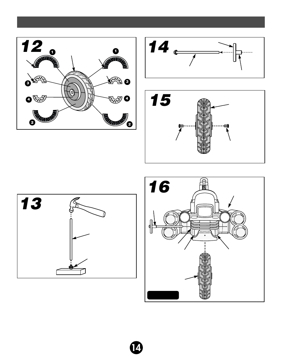 Assembly | Fisher-Price POWER WHEELS BY FISHER PRICE 73210 User Manual | Page 14 / 36