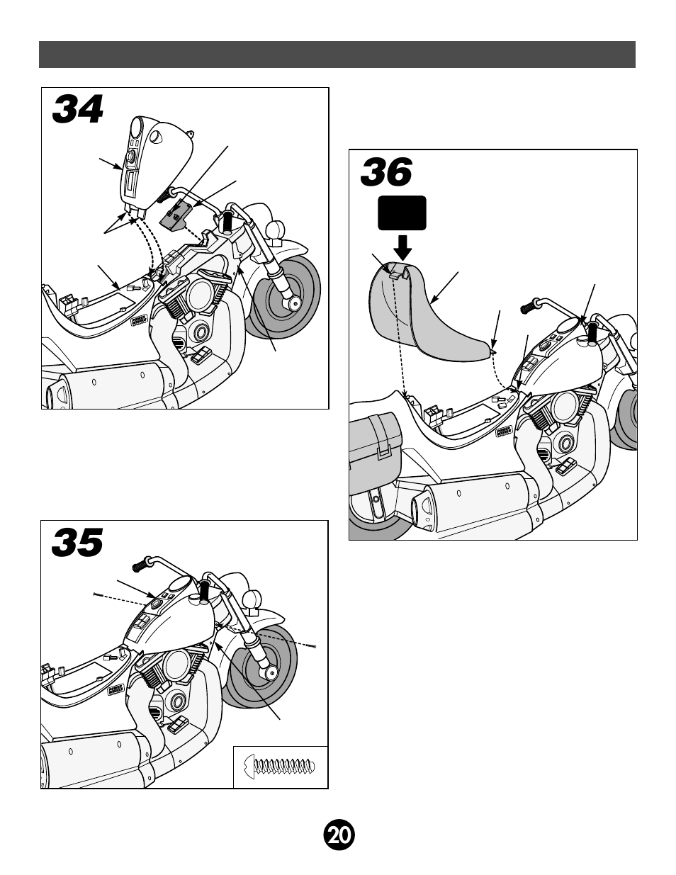 Assembly | Fisher-Price POWER WHEELS BY FISHER PRICE 73210 User Manual | Page 20 / 36