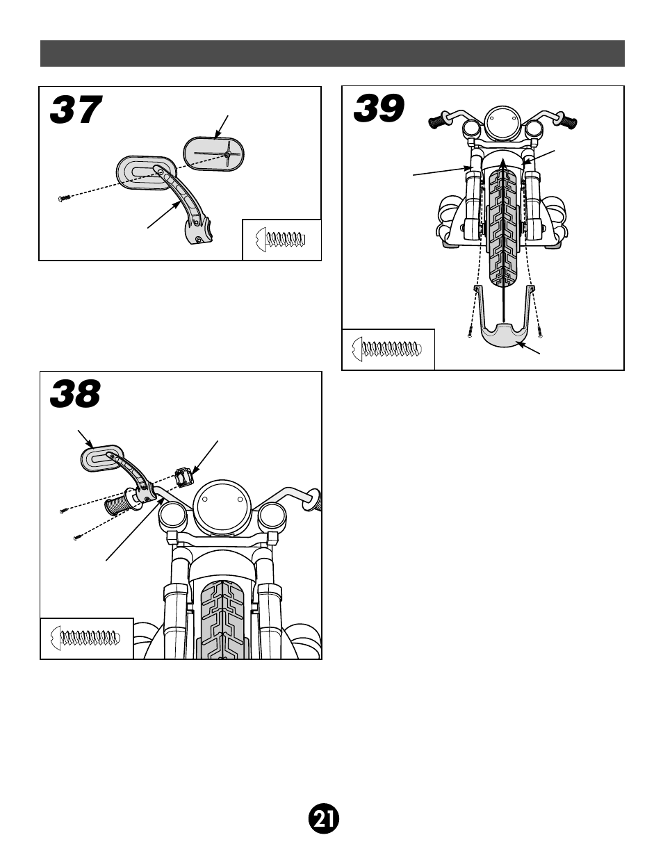 Assembly | Fisher-Price POWER WHEELS BY FISHER PRICE 73210 User Manual | Page 21 / 36
