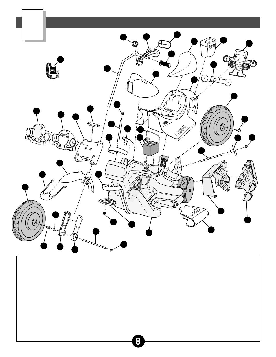 Parts diagram | Fisher-Price POWER WHEELS BY FISHER PRICE 73210 User Manual | Page 8 / 36