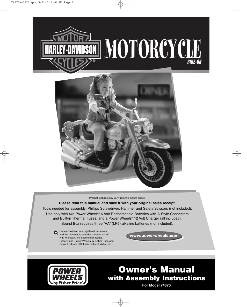 Fisher-Price HARLEY-DAVIDSON 74370 User Manual | 36 pages