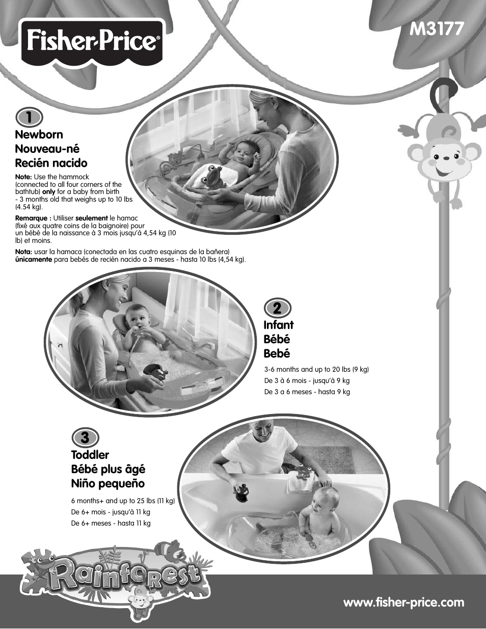 Fisher-Price RAINFOREST M3177 User Manual | 8 pages