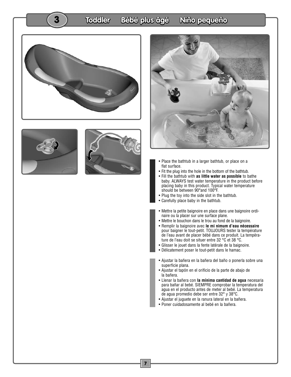 Toddler bébé plus âgé niño pequeño | Fisher-Price RAINFOREST M3177 User Manual | Page 7 / 8