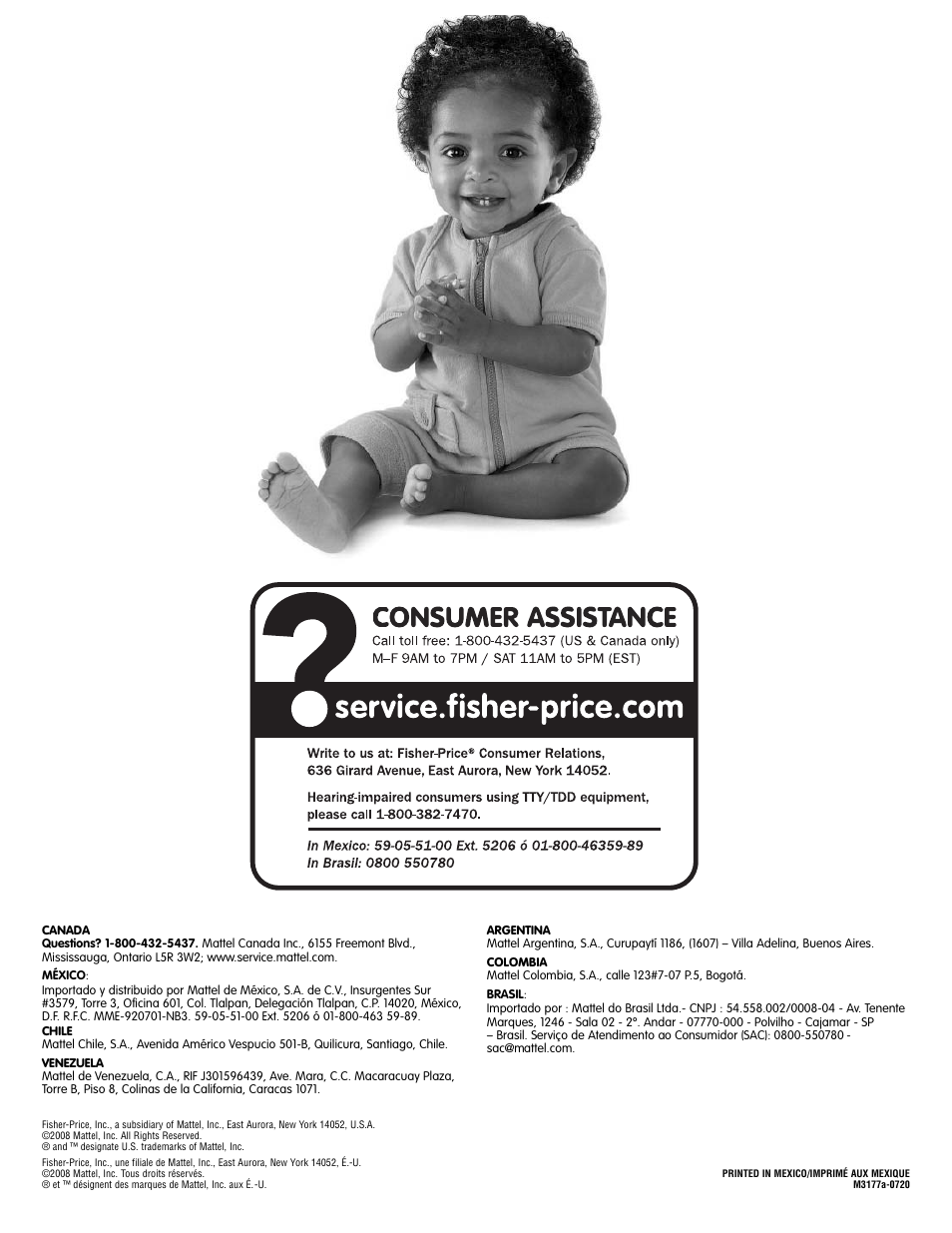 Fisher-Price RAINFOREST M3177 User Manual | Page 8 / 8