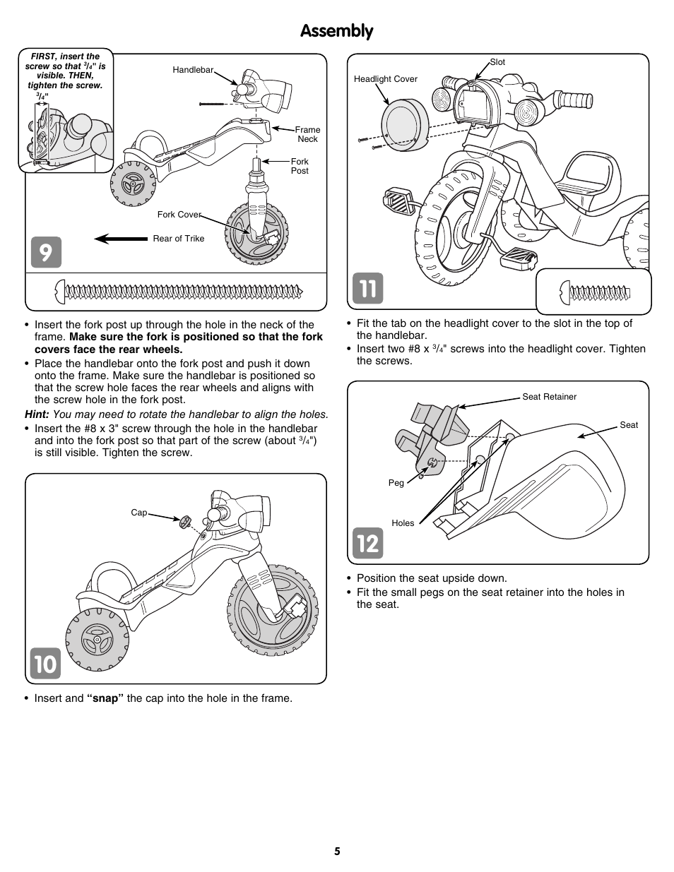 Assembly | Fisher-Price N8416 User Manual | Page 5 / 8