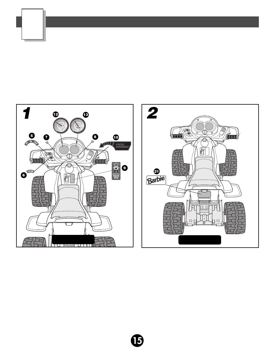 Label decoration | Fisher-Price BARBIE 74558 User Manual | Page 15 / 28
