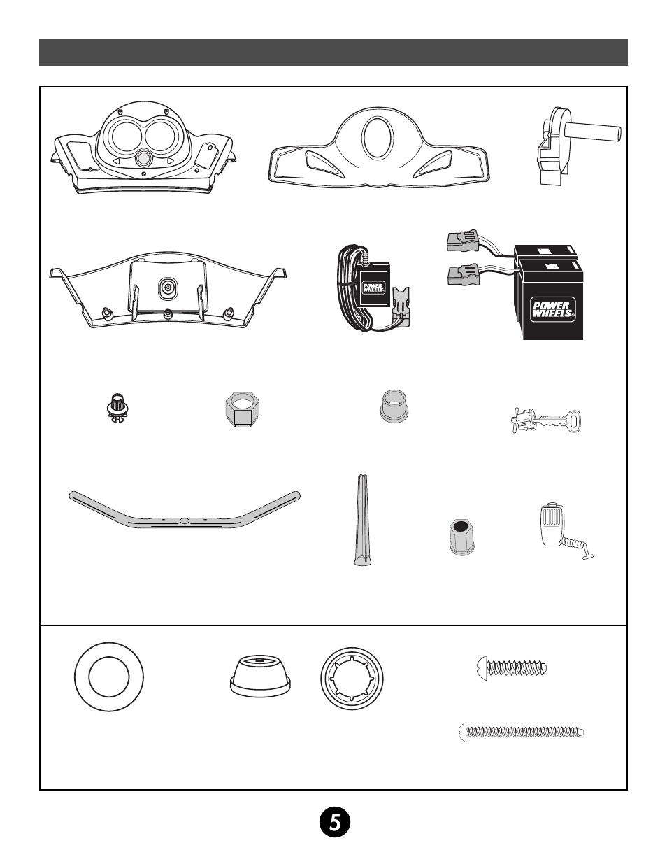 Parts, All shown actual size | Fisher-Price BARBIE 74558 User Manual | Page 5 / 28