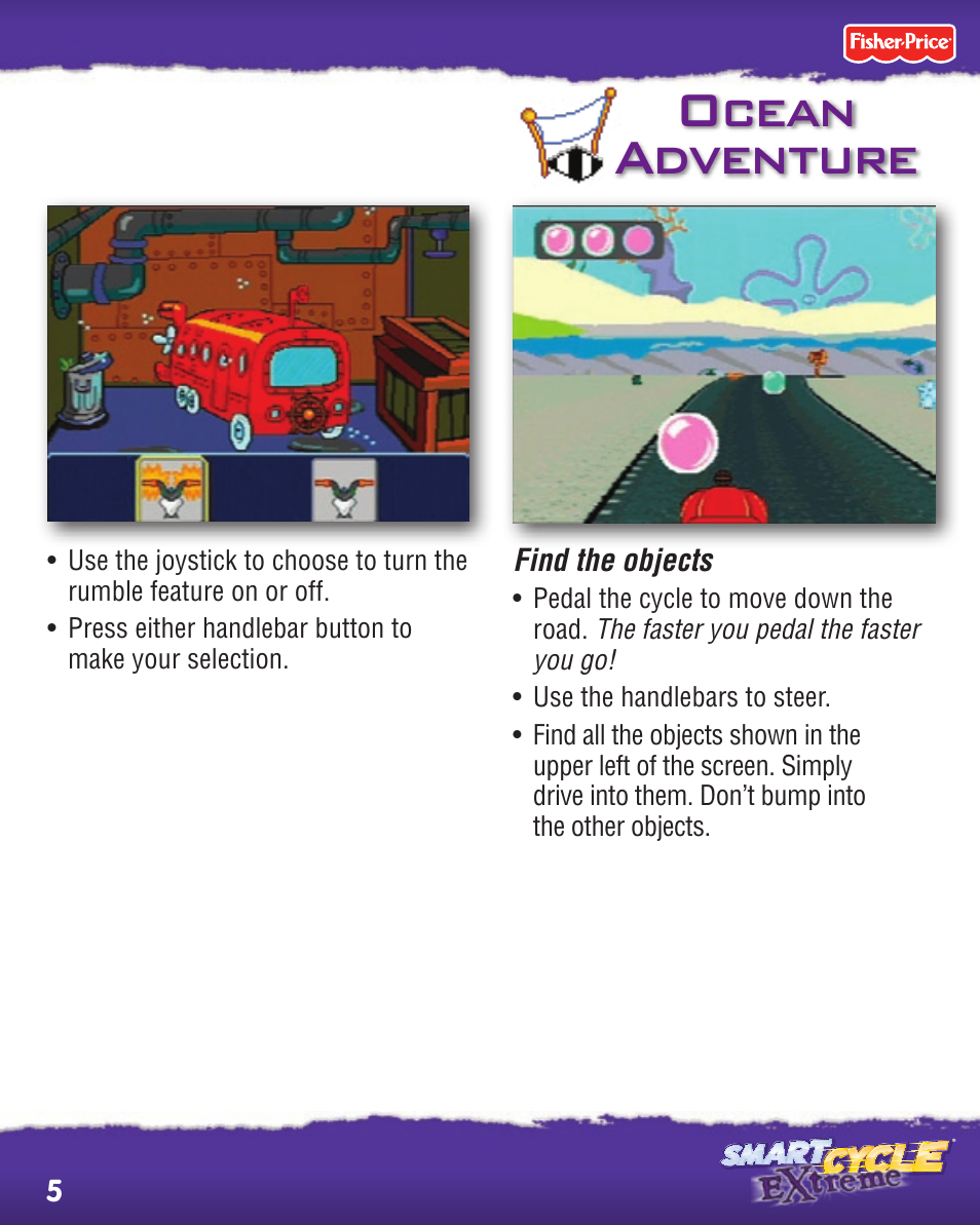 The dock, Ocean adventure | Fisher-Price SMART CYCLE EXTREME P8898 User Manual | Page 5 / 16