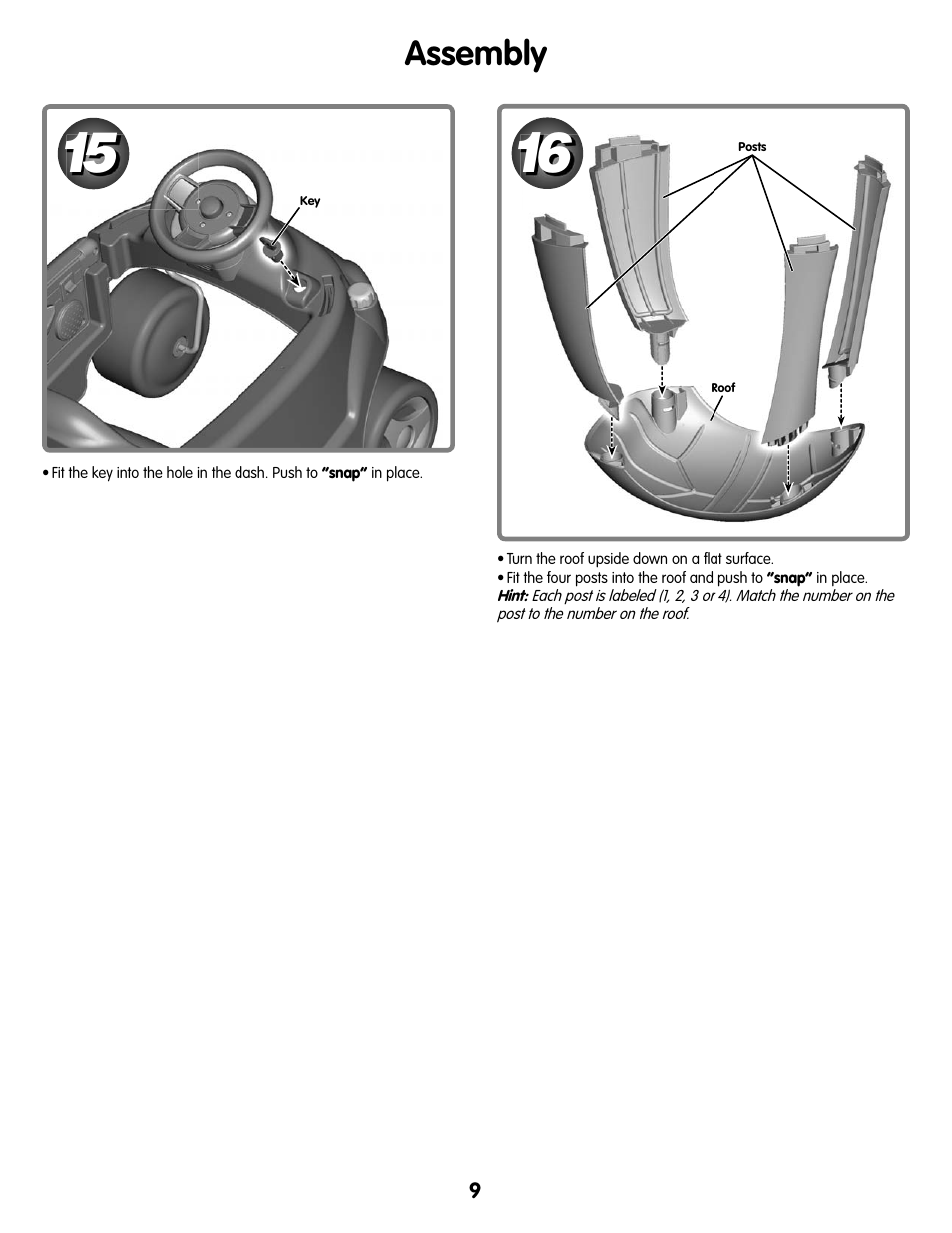 Assembly | Fisher-Price M7596 User Manual | Page 9 / 12