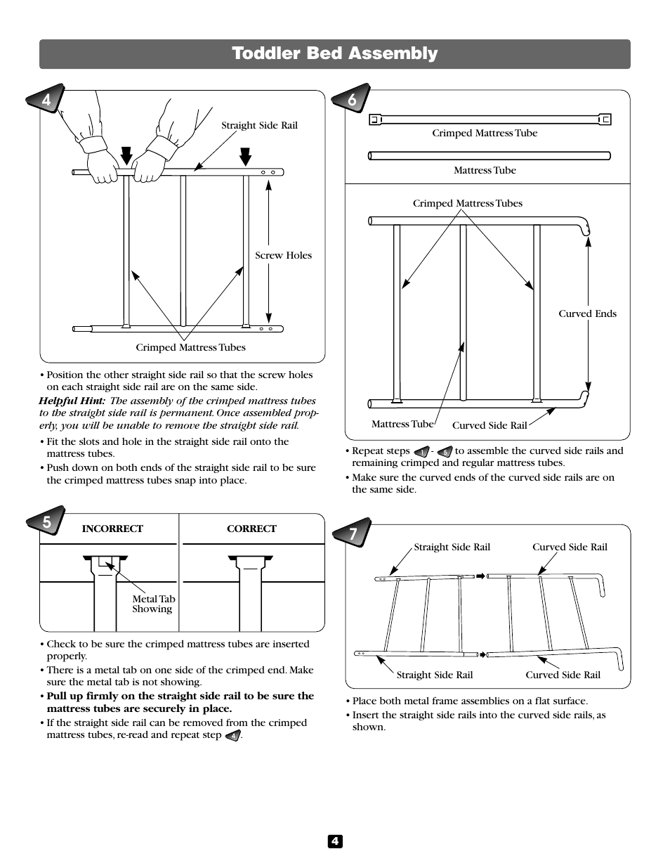 Toddler bed assembly | Fisher-Price 79415 User Manual | Page 4 / 8