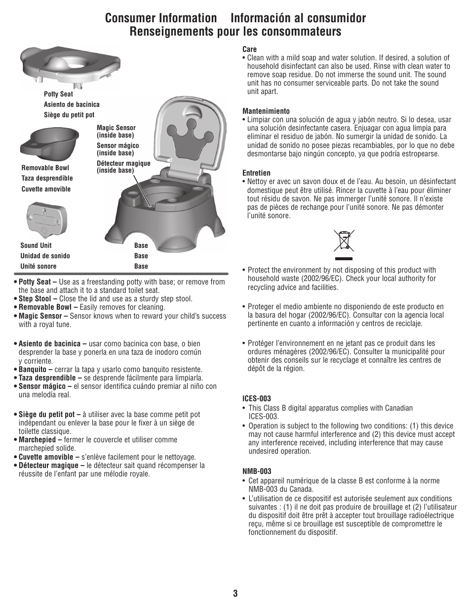 Fisher-Price W4119 User Manual | Page 3 / 8