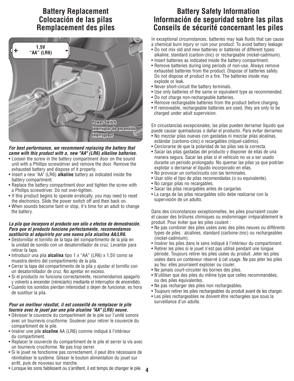 Fisher-Price W4119 User Manual | Page 4 / 8