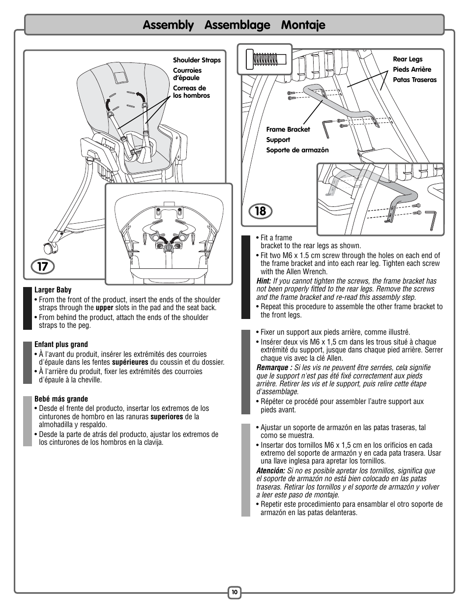 Assembly assemblage montaje 17 | Fisher-Price L7031 User Manual | Page 10 / 20