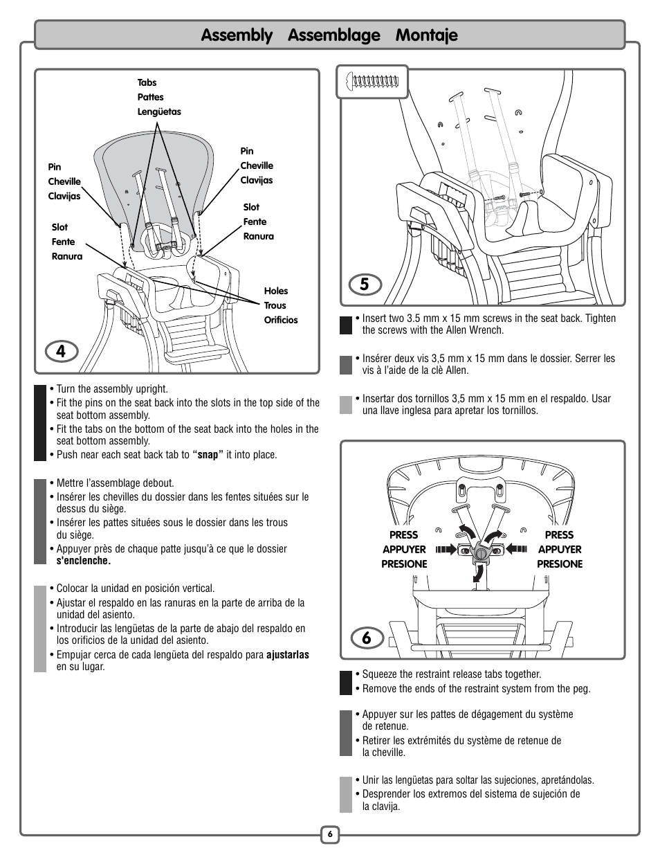 Assembly assemblage montaje 5 | Fisher-Price L7031 User Manual | Page 6 / 20