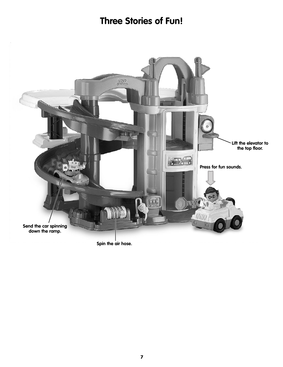 Three stories of fun | Fisher-Price L1343 User Manual | Page 7 / 8