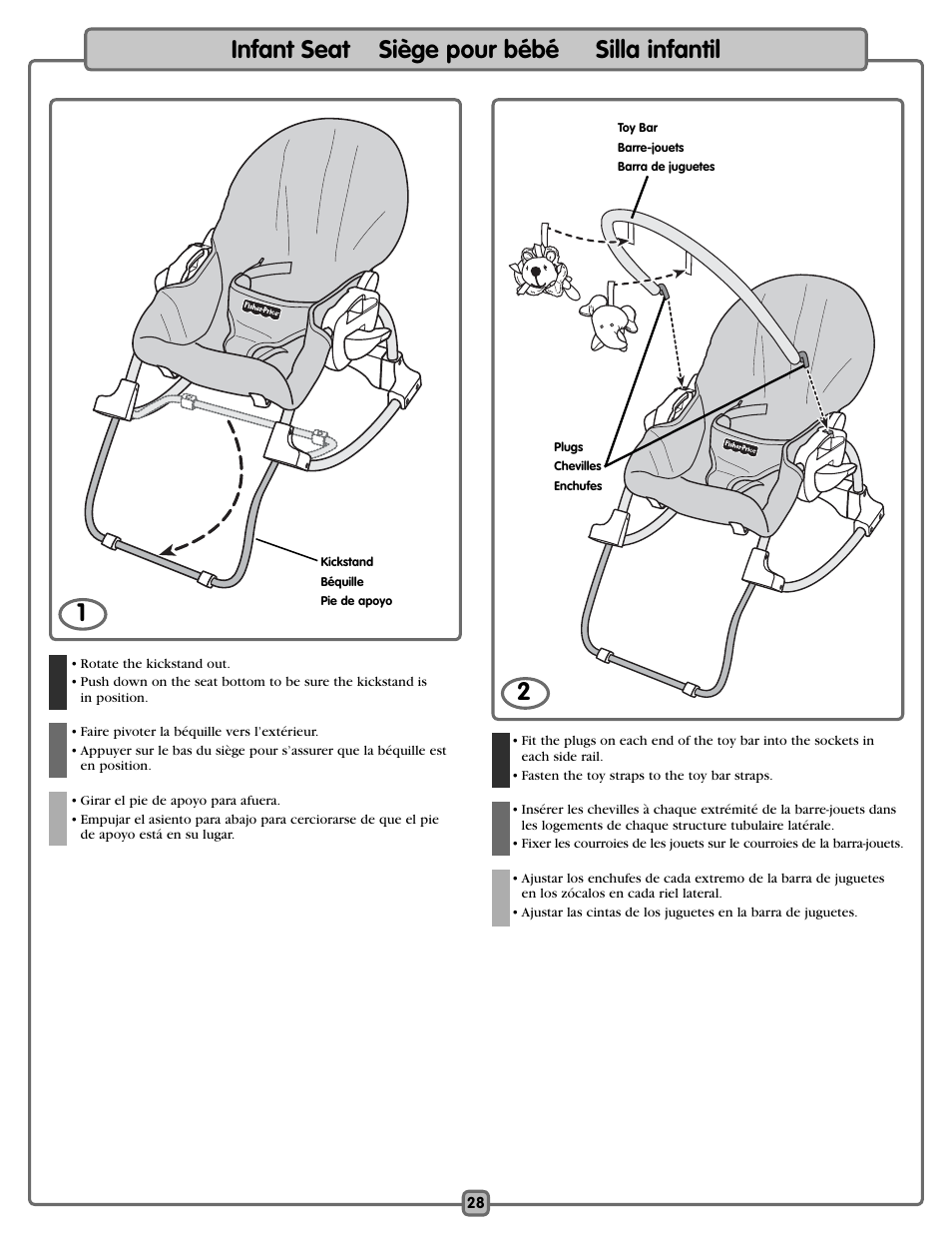 Infant seat siège pour bébé silla infantil | Fisher-Price L1962 User Manual | Page 28 / 36