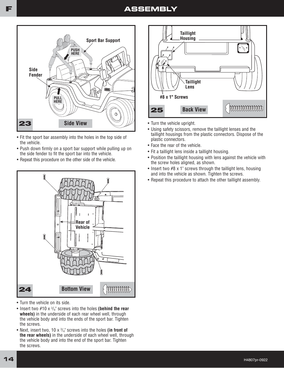 Assembly | Fisher-Price H4803 User Manual | Page 14 / 28