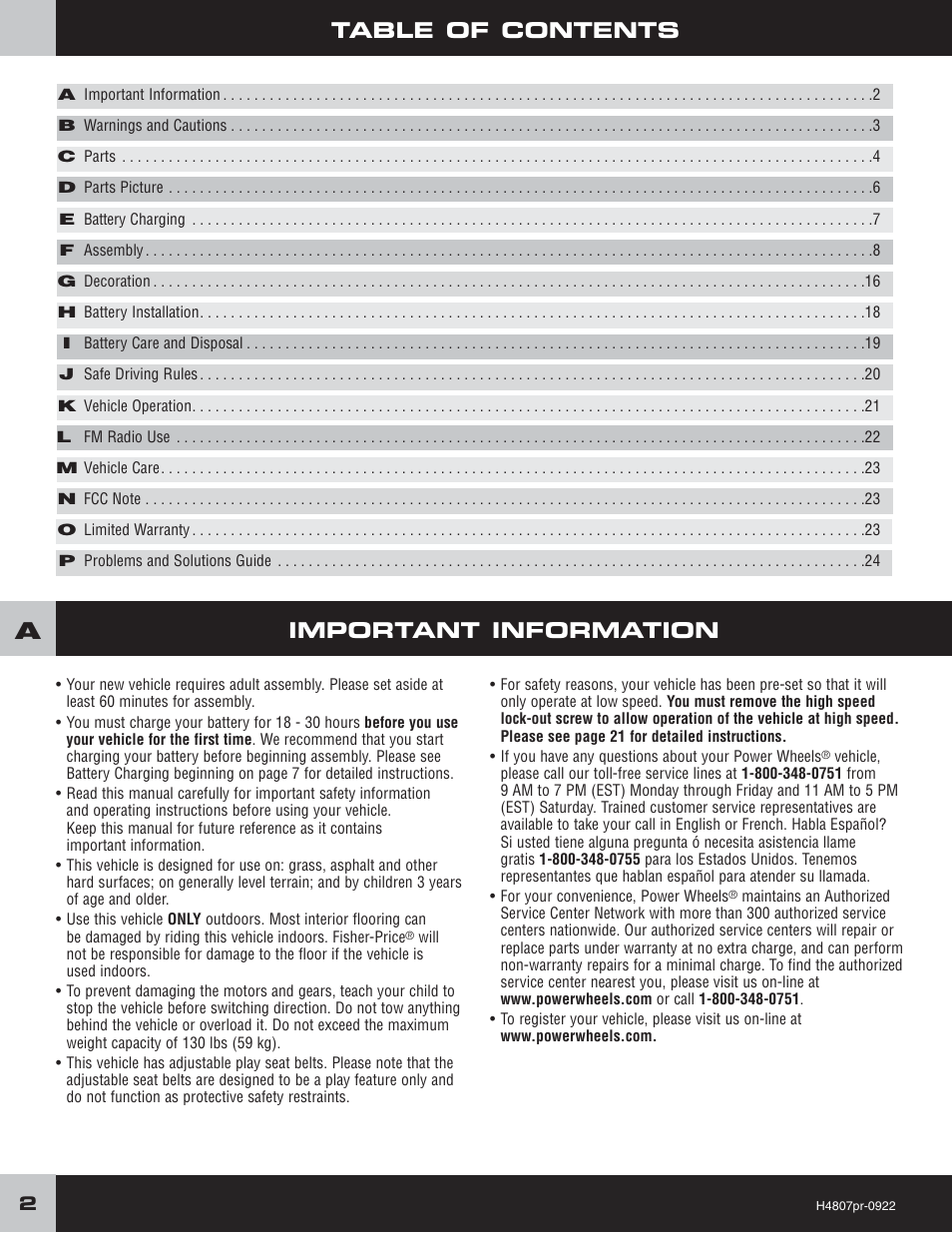 Fisher-Price H4803 User Manual | Page 2 / 28