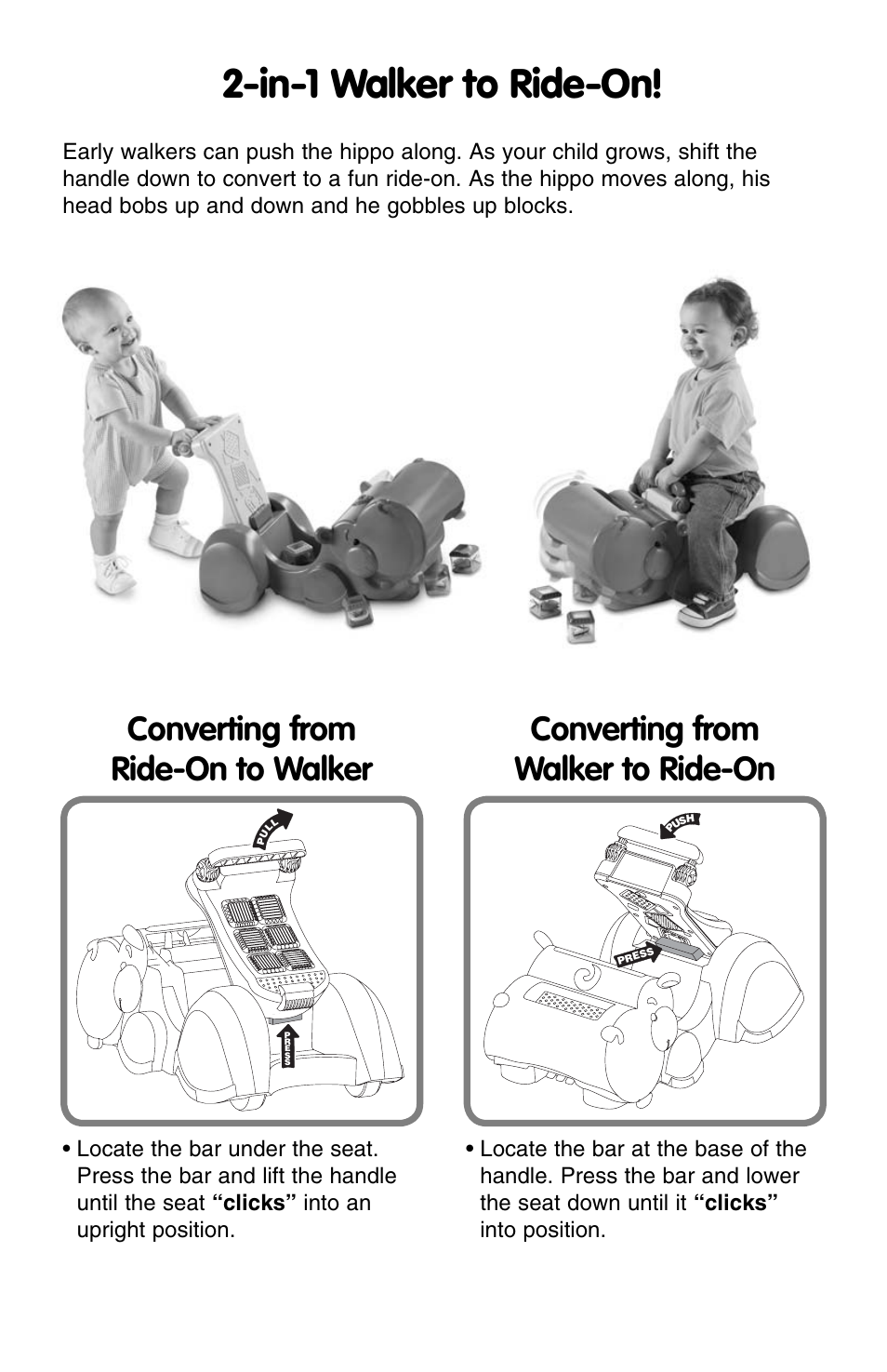 In-1 walker to ride-on | Fisher-Price C5843 User Manual | Page 3 / 4