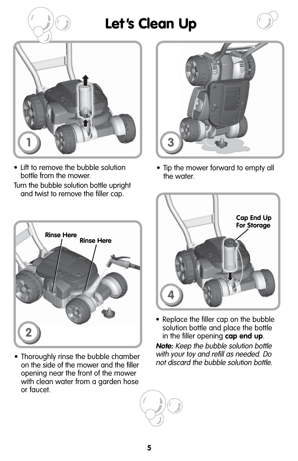 S clean up | Fisher-Price H8910 User Manual | Page 5 / 6