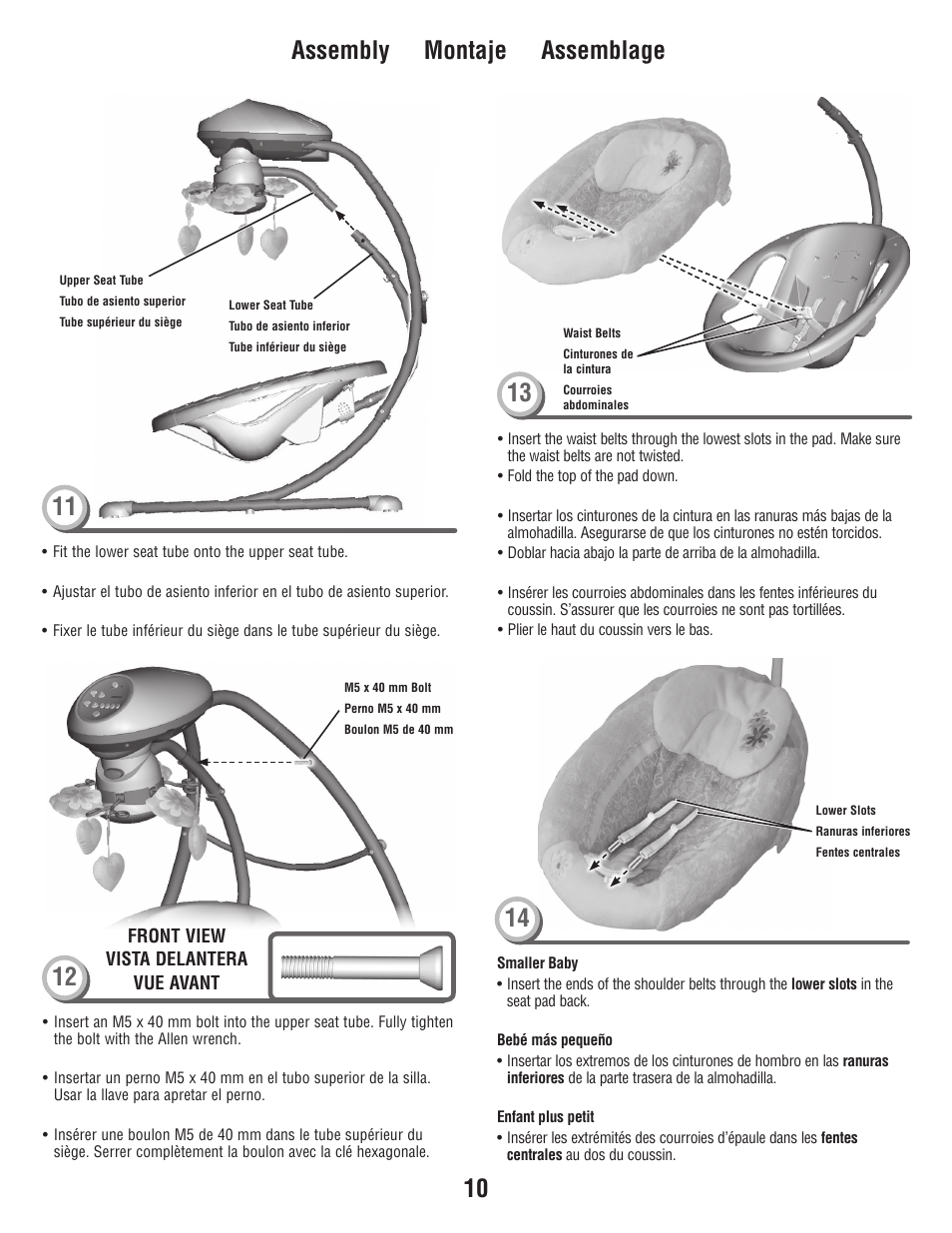 10 assembly montaje assemblage | Fisher-Price W9510 User Manual | Page 10 / 24