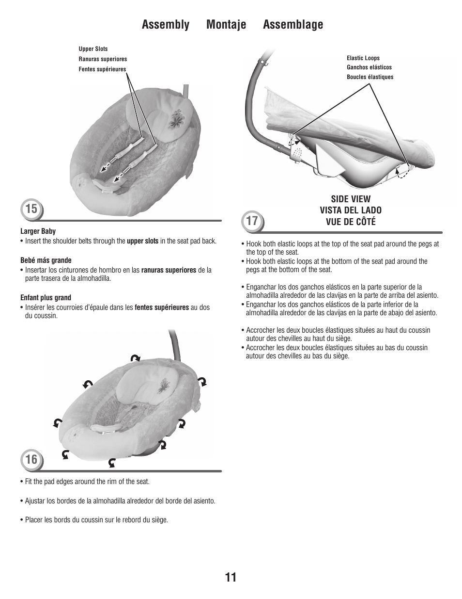 11 17 assembly montaje assemblage | Fisher-Price W9510 User Manual | Page 11 / 24