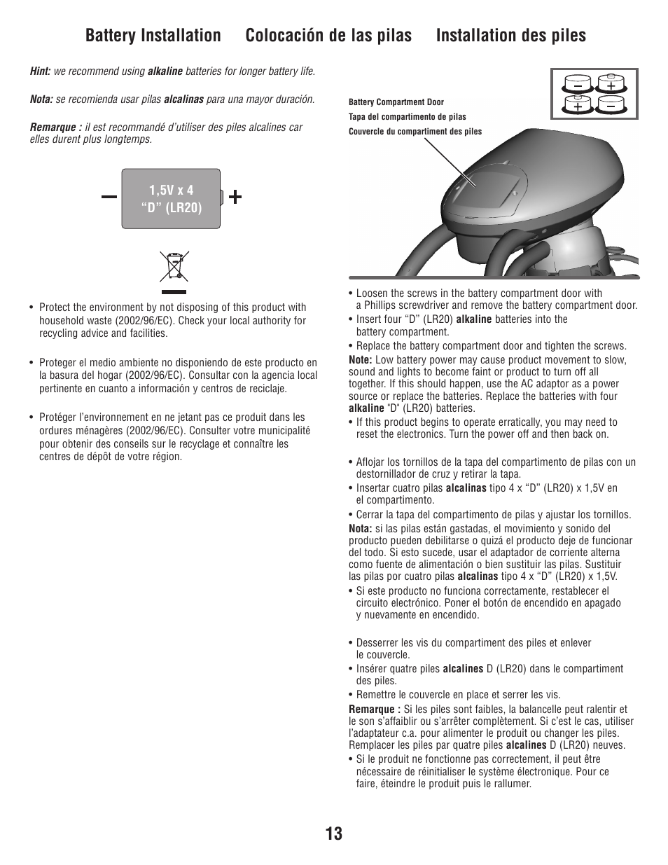 Fisher-Price W9510 User Manual | Page 13 / 24