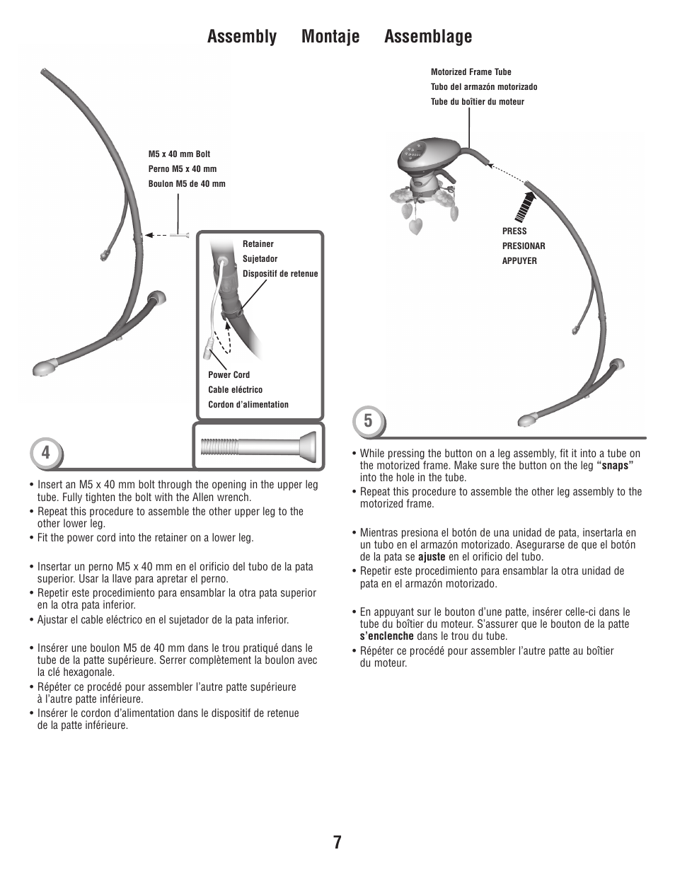 5assembly montaje assemblage | Fisher-Price W9510 User Manual | Page 7 / 24