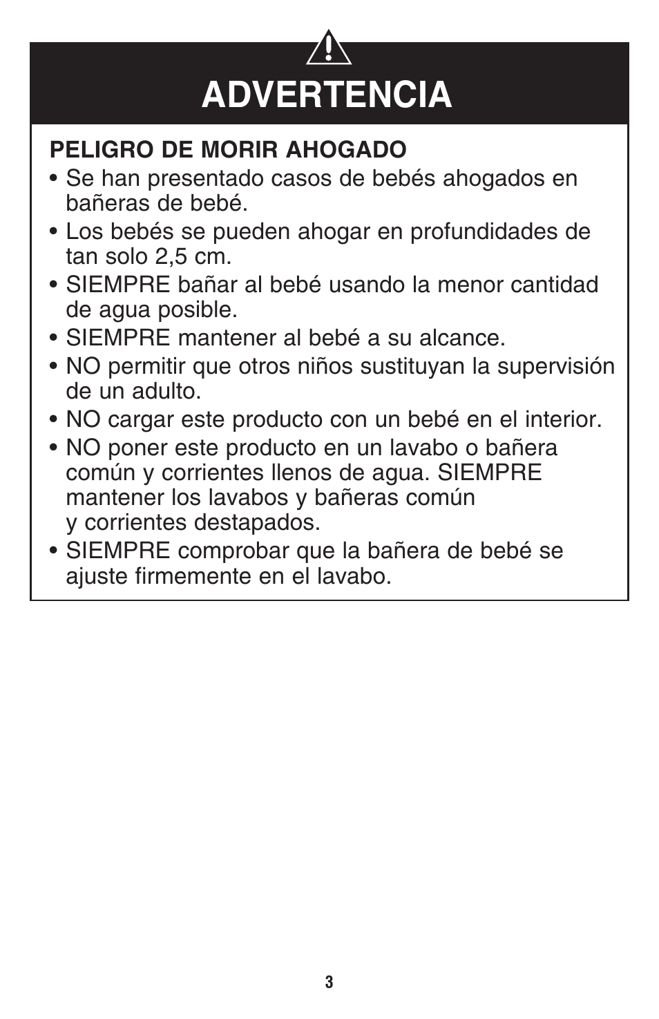 Advertencia | Fisher-Price P9438 User Manual | Page 3 / 12