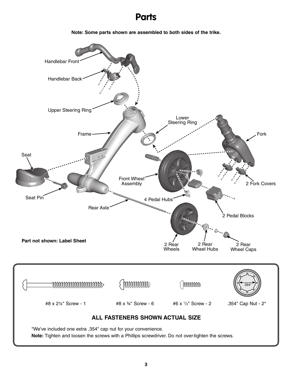 Parts | Fisher-Price P6831 User Manual | Page 3 / 8