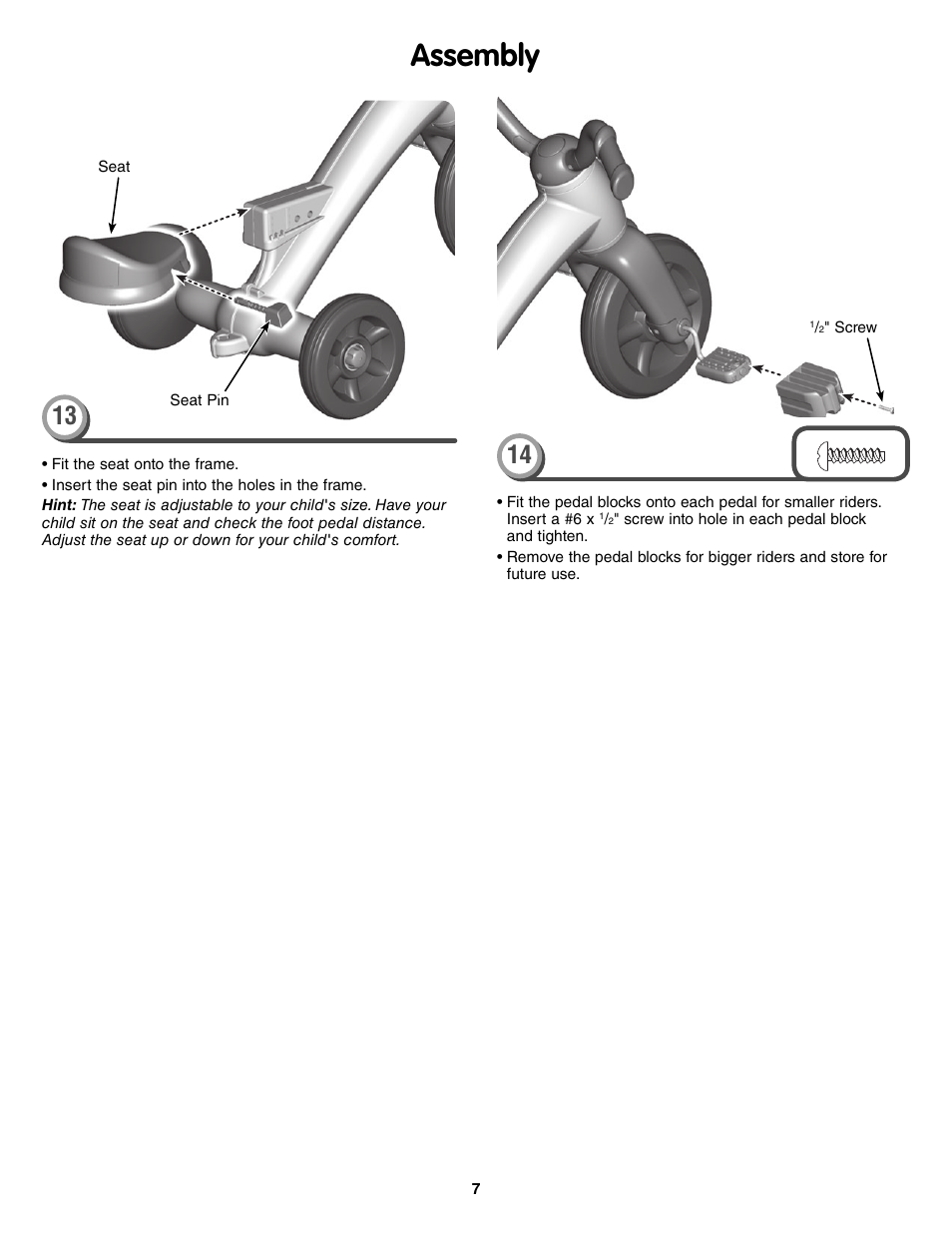 Assembly | Fisher-Price P6831 User Manual | Page 7 / 8