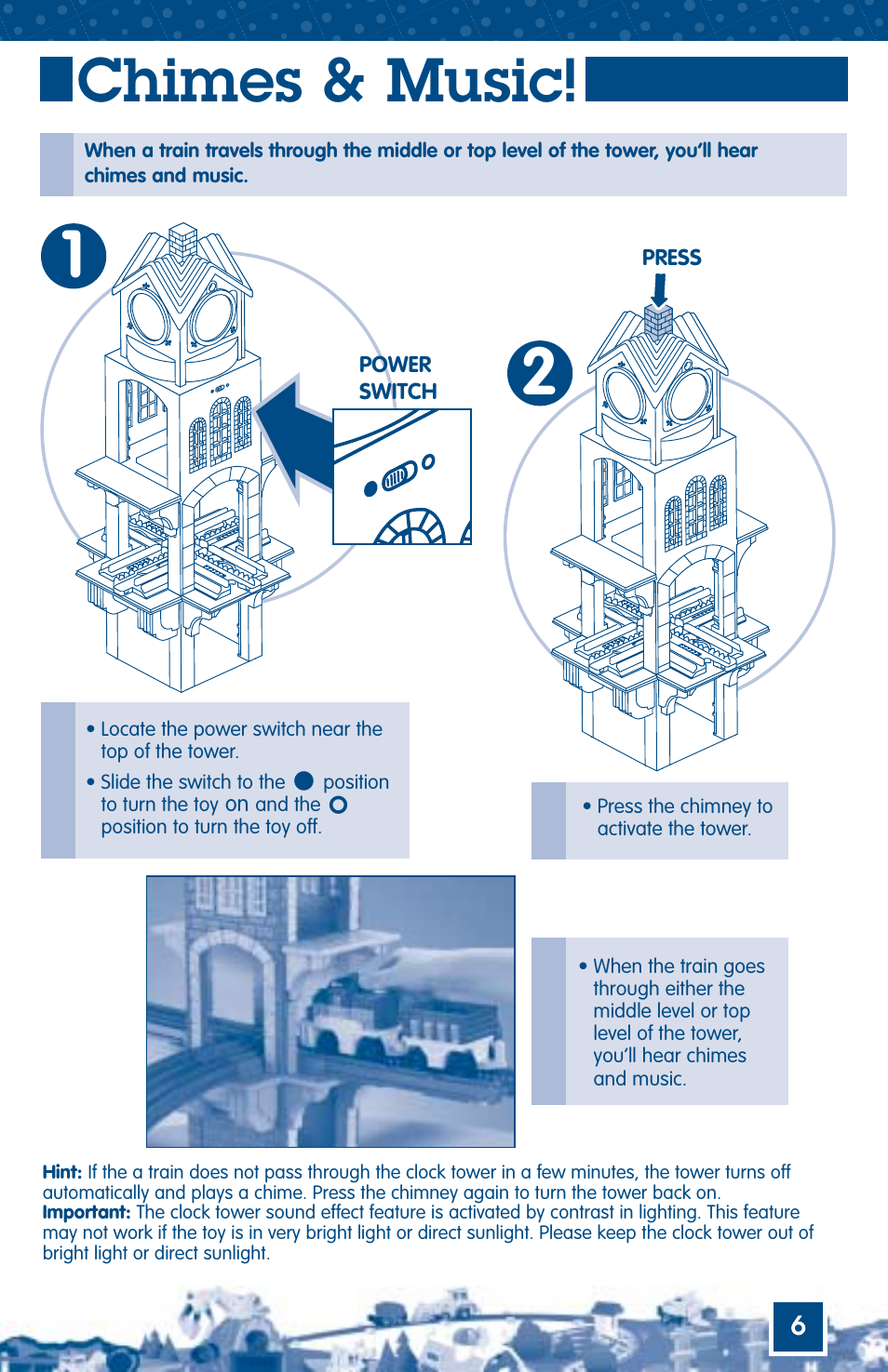 Chimes & music | Fisher-Price GEOTRAX C5218 User Manual | Page 6 / 8