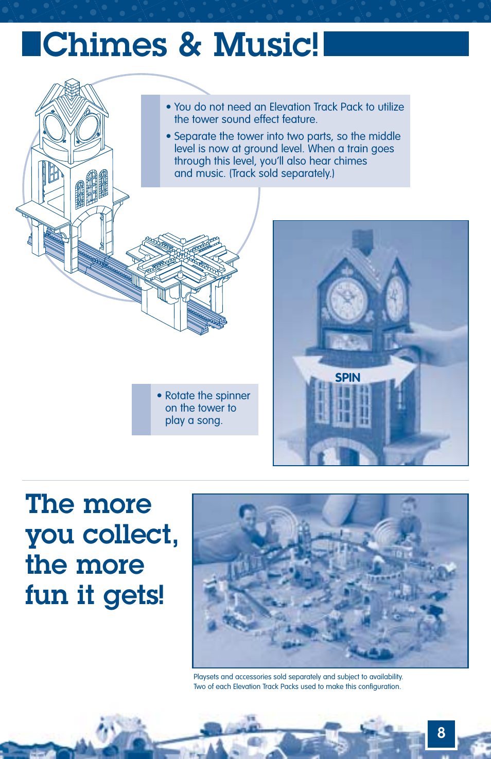 Chimes & music, The more you collect, the more fun it gets | Fisher-Price GEOTRAX C5218 User Manual | Page 8 / 8