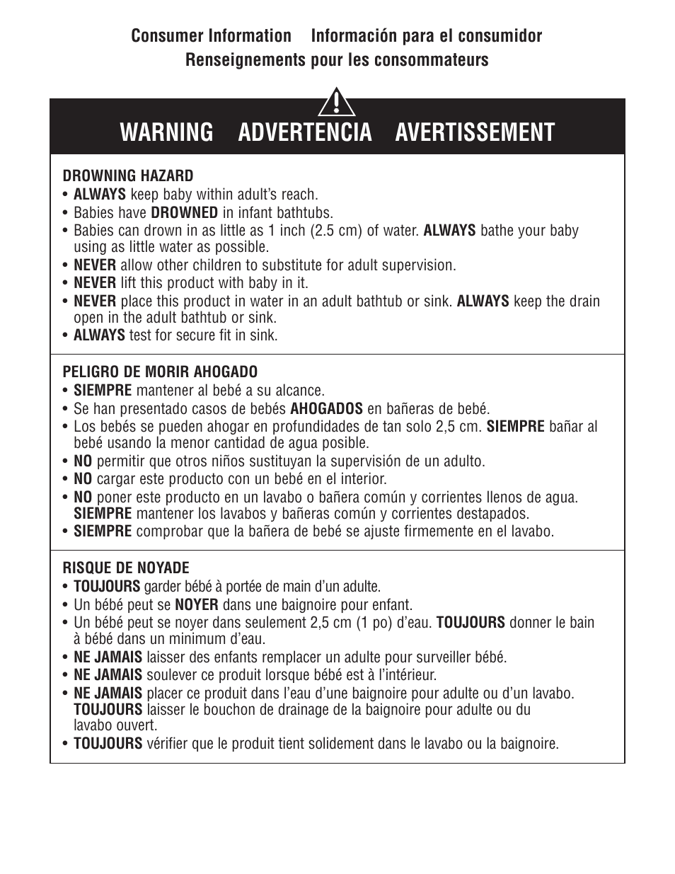 Warning advertencia avertissement | Fisher-Price P9042 User Manual | Page 2 / 6