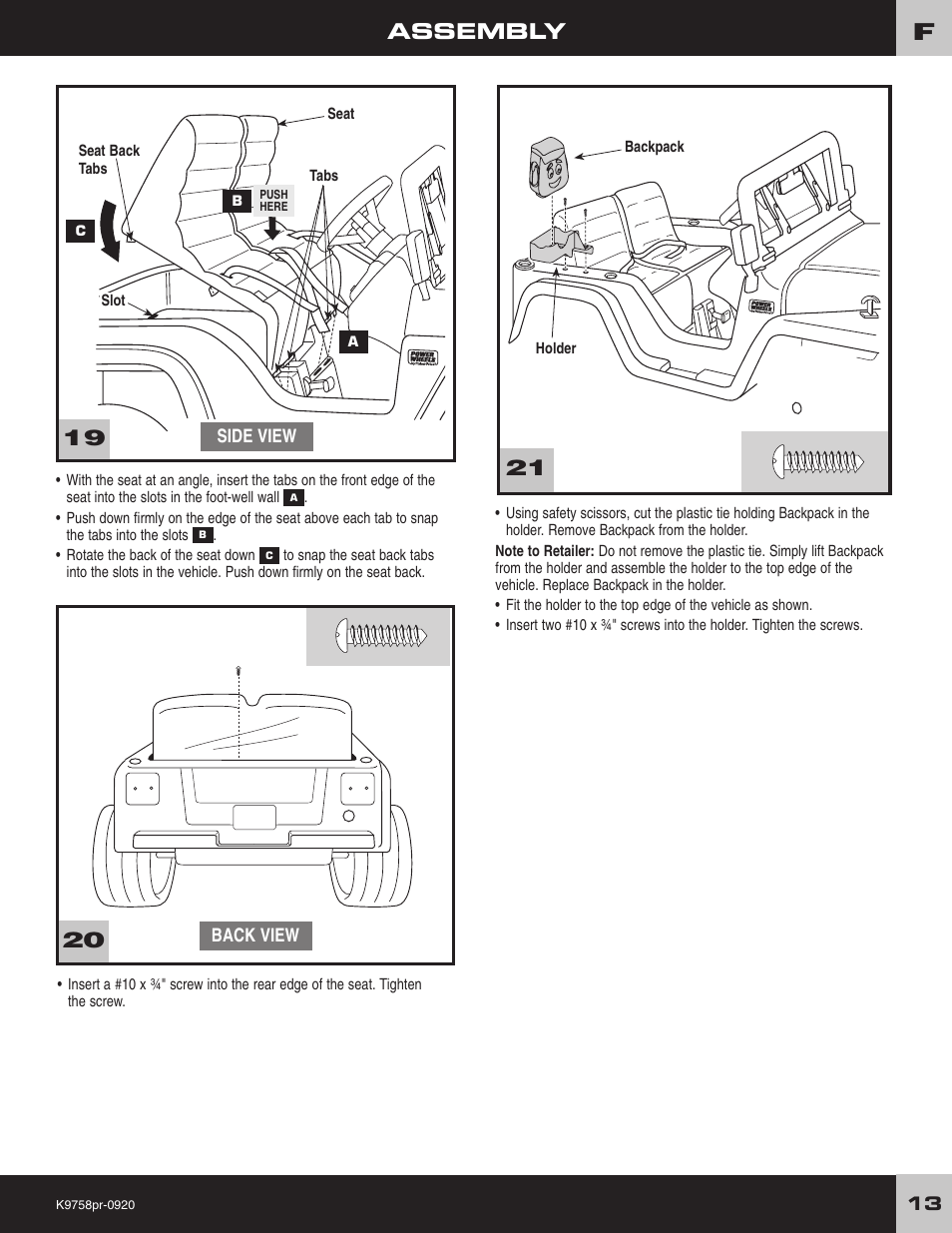 Assembly | Fisher-Price K4563 User Manual | Page 13 / 28