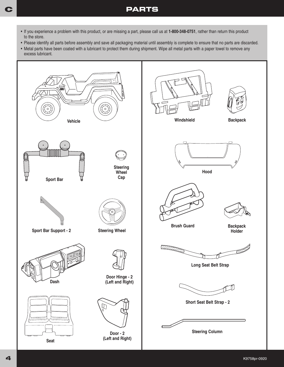 Parts | Fisher-Price K4563 User Manual | Page 4 / 28