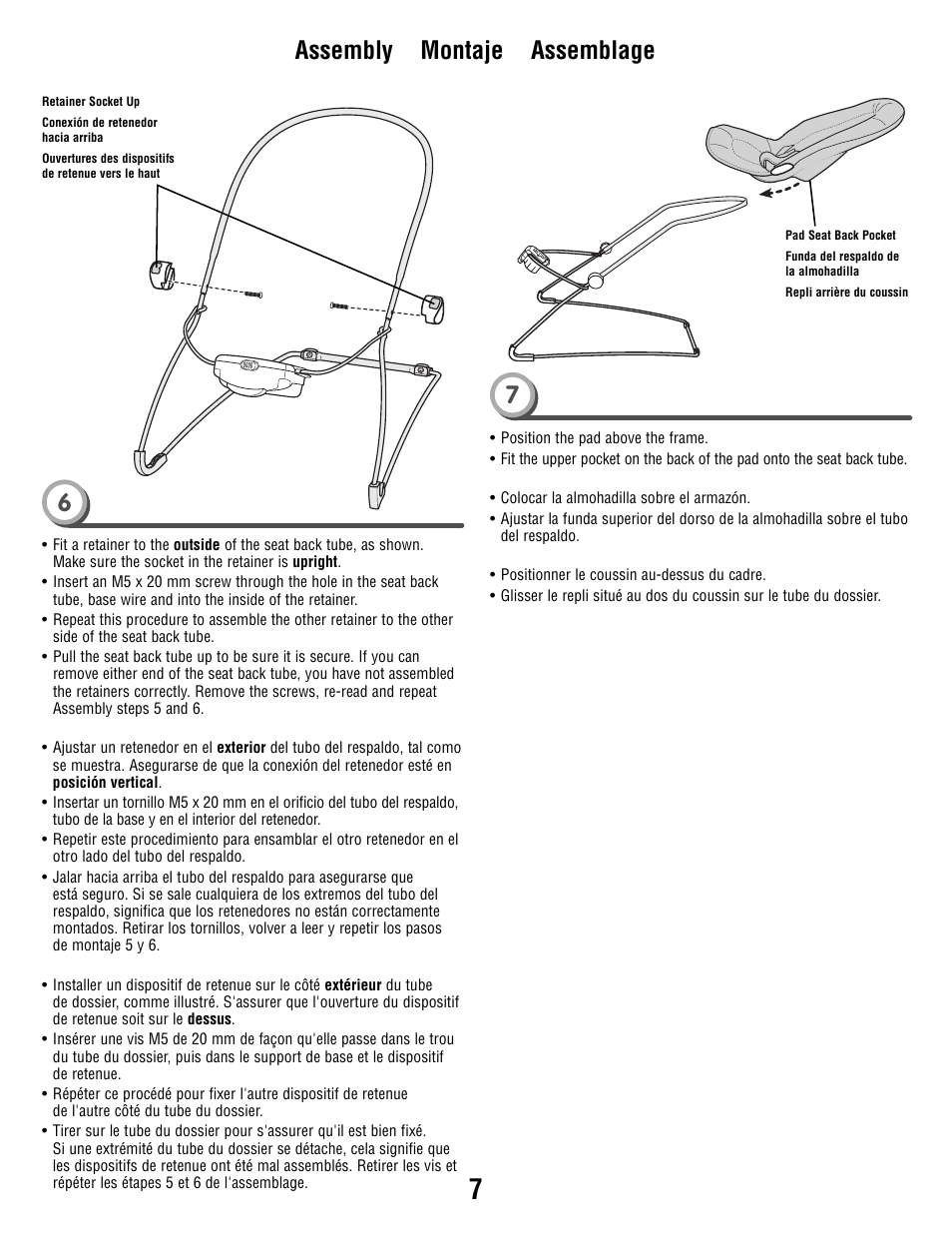 7assembly montaje assemblage | Fisher-Price R9949 User Manual | Page 7 / 16