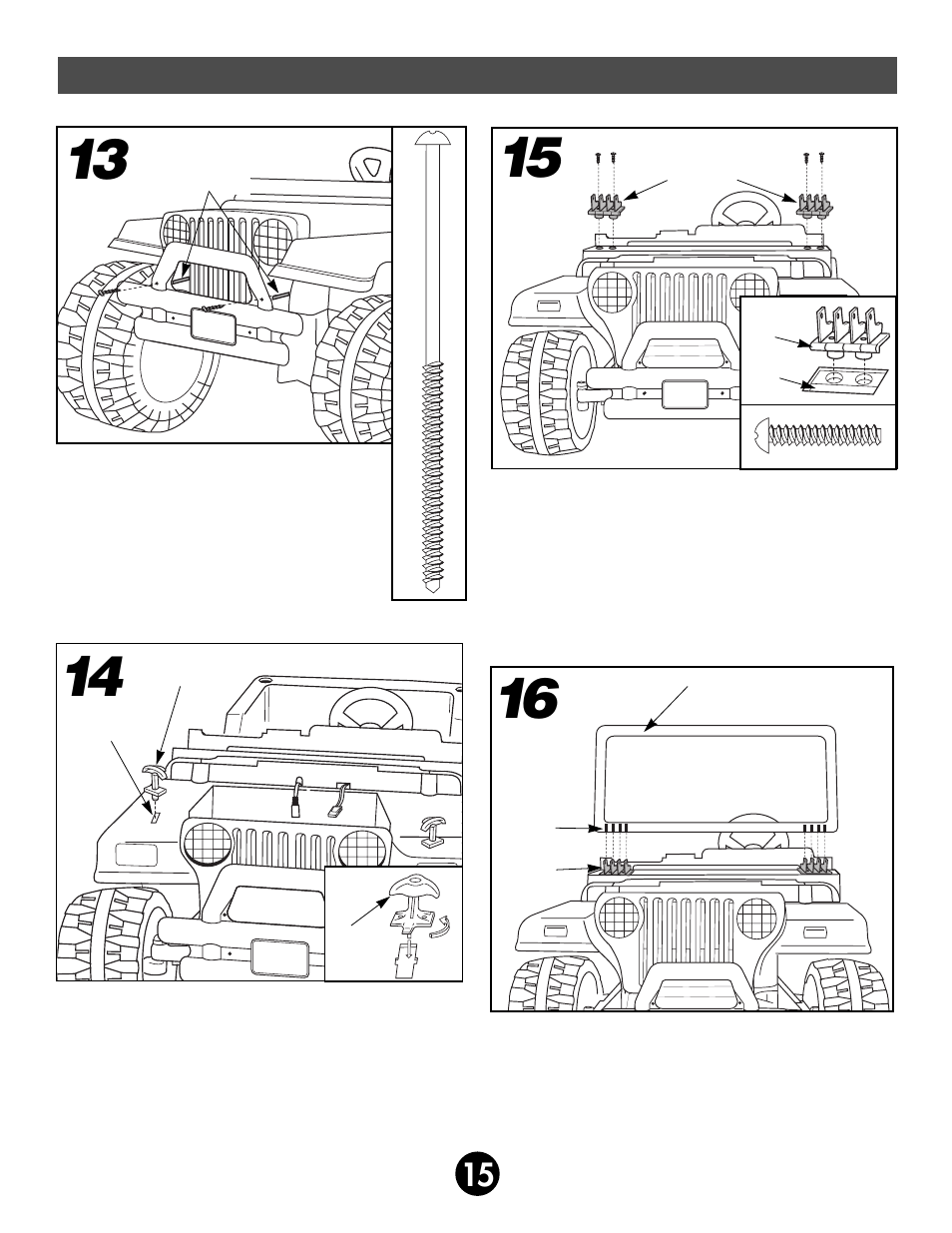 Assembly | Fisher-Price BARBIE BEACH RANGER 78477 User Manual | Page 15 / 36