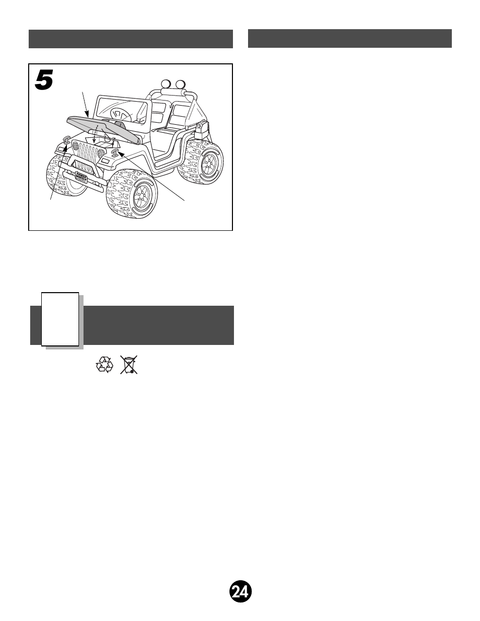 Care disposal battery installation | Fisher-Price BARBIE BEACH RANGER 78477 User Manual | Page 24 / 36