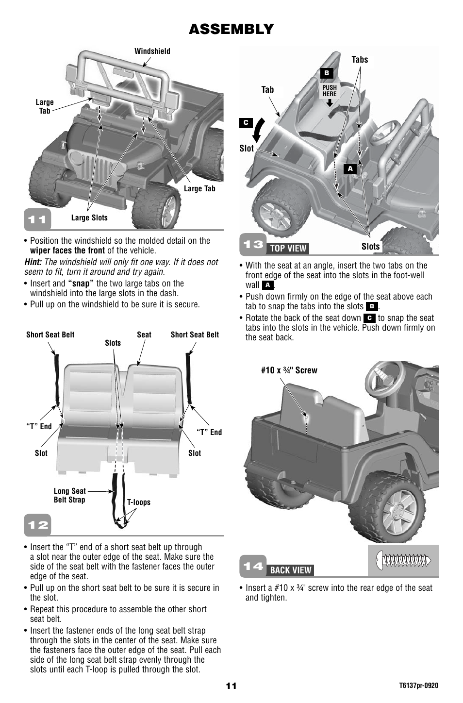 Assembly | Fisher-Price T6137 User Manual | Page 11 / 24