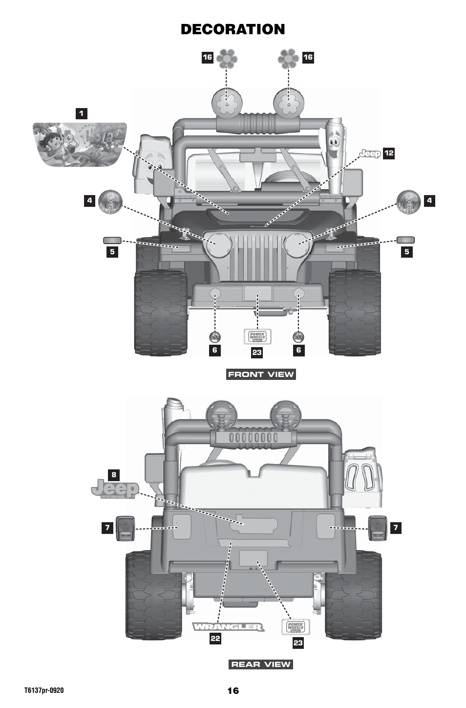 Decoration | Fisher-Price T6137 User Manual | Page 16 / 24