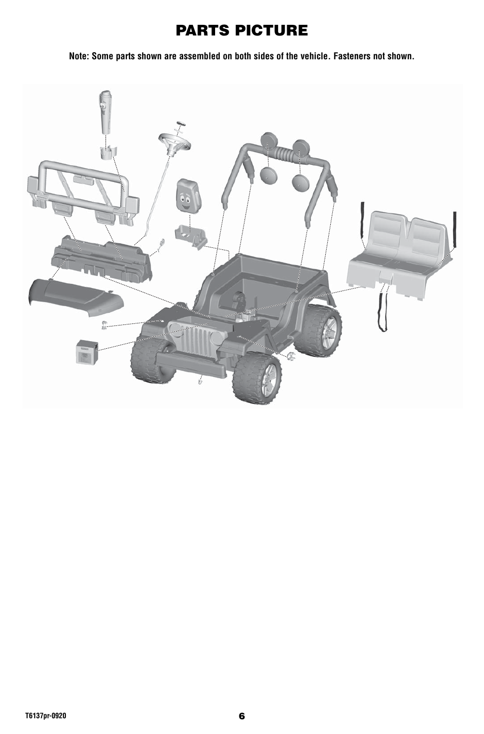 Parts picture | Fisher-Price T6137 User Manual | Page 6 / 24