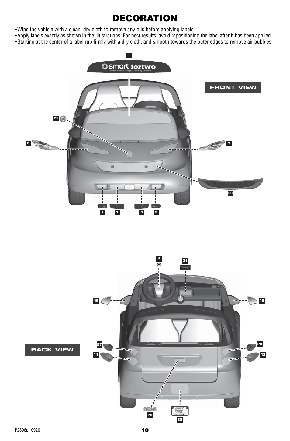 Decoration | Fisher-Price SMART FORTWO P2896 User Manual | Page 10 / 20