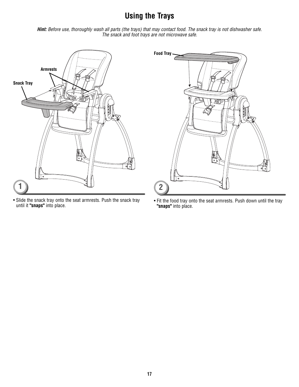 Using the trays | Fisher-Price P4259 User Manual | Page 17 / 20