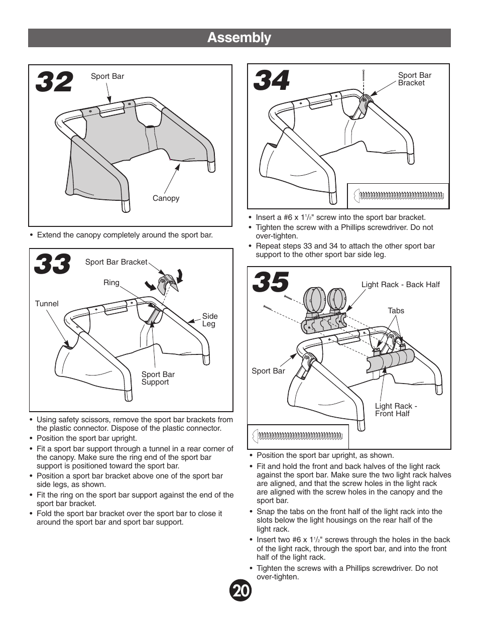 Assembly | Fisher-Price BARBIE KEEP BEACH RANGER 78478 User Manual | Page 20 / 38