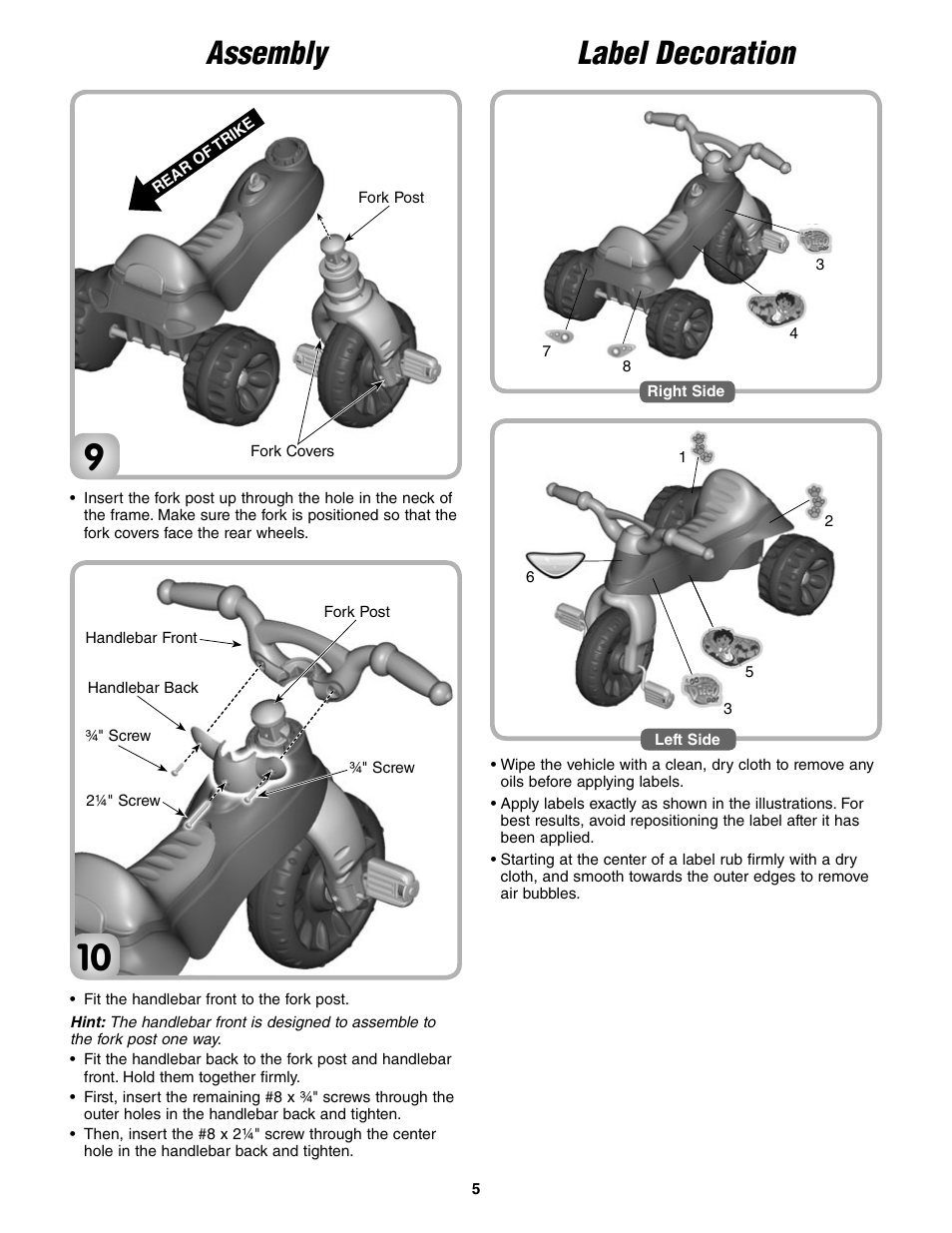 Label decoration assembly | Fisher-Price GO DIEGO GO K6673 User Manual | Page 5 / 6