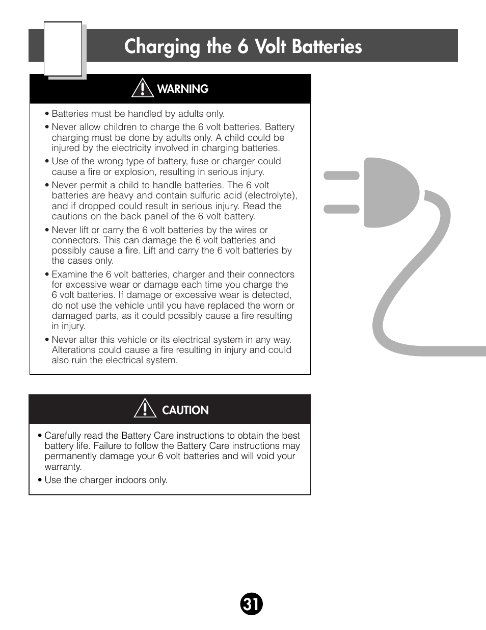 Charging the 6 volt batteries | Fisher-Price SUPER TALK! 76960 User Manual | Page 31 / 48