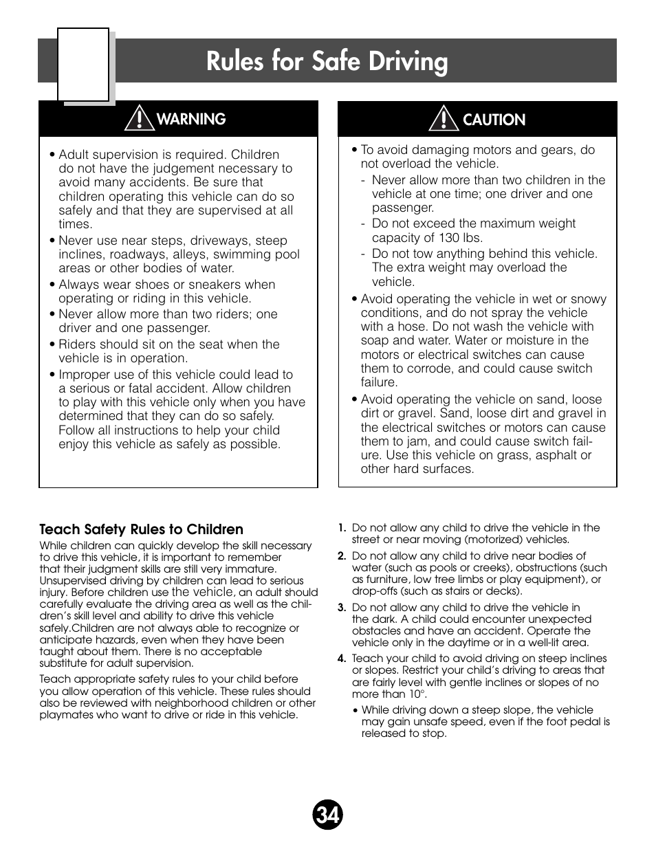 Rules for safe driving | Fisher-Price SUPER TALK! 76960 User Manual | Page 34 / 48