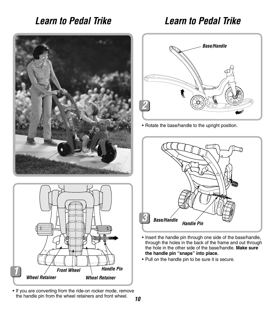 Learn to pedal trike | Fisher-Price 73528 User Manual | Page 10 / 12